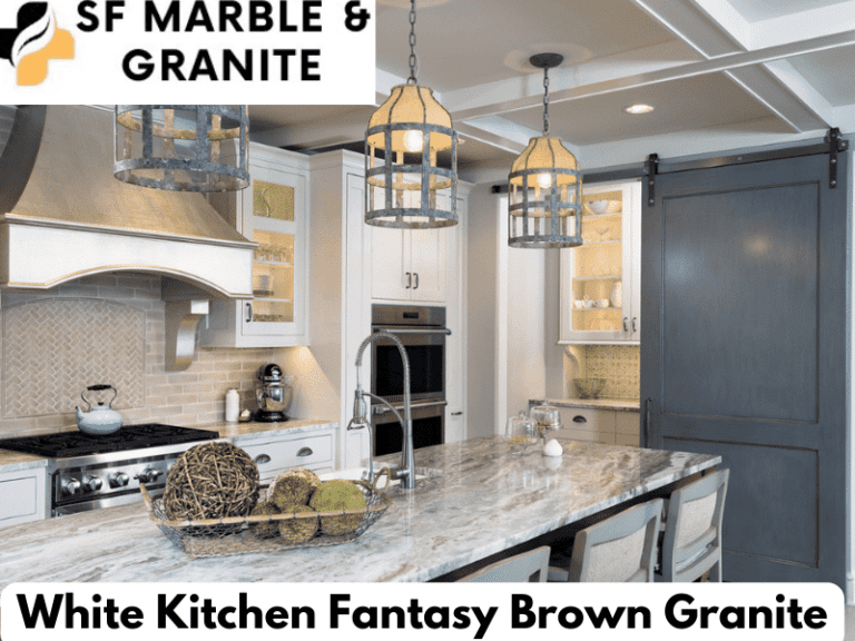 White Kitchen Fantasy Brown Granite