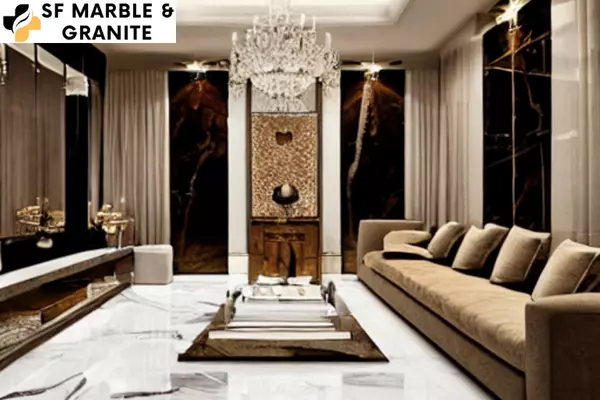 Living Room Marble Flooring