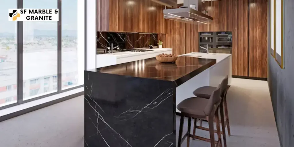 modern black kitchen island