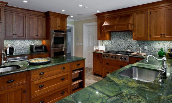 green granite countertops