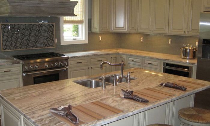 Brown marble countertops 