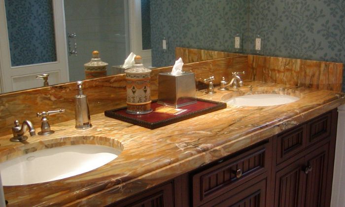 Brown marble countertops 