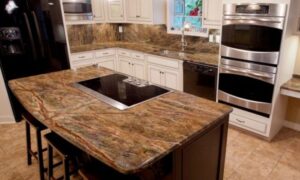 Brown marble countertops