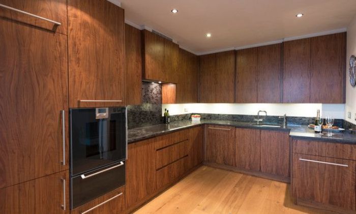 walnut kitchen cabinets