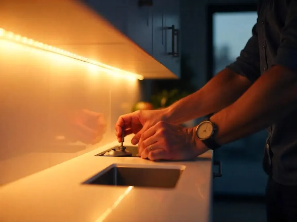 Backlit backsplash