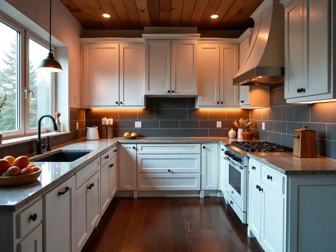 what color backsplash with white cabinets
