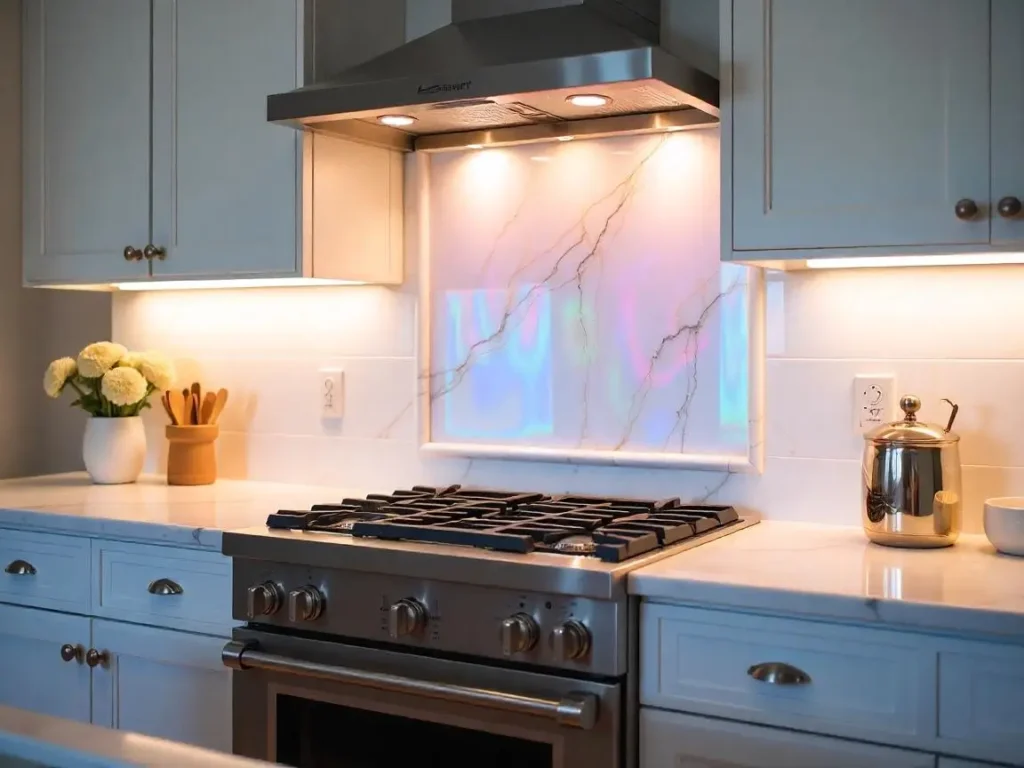 Backsplash behind stove
