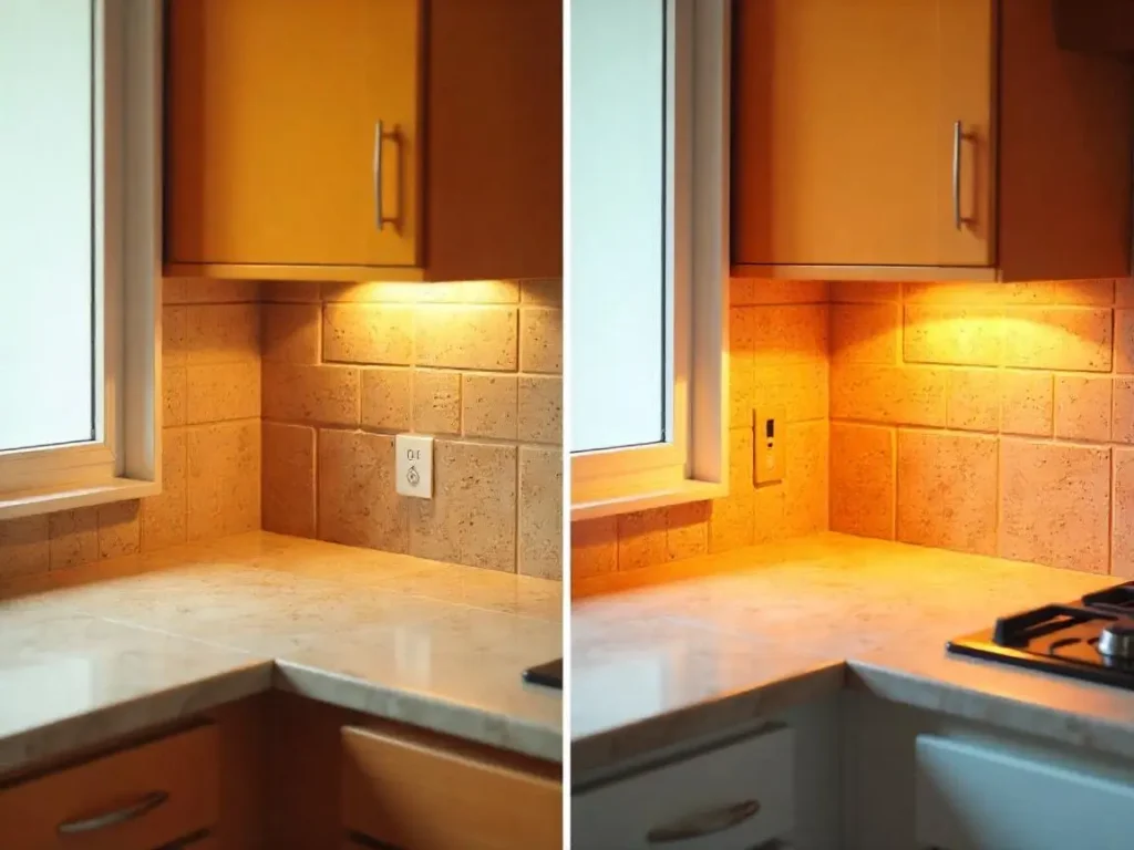 Backsplash on side wall