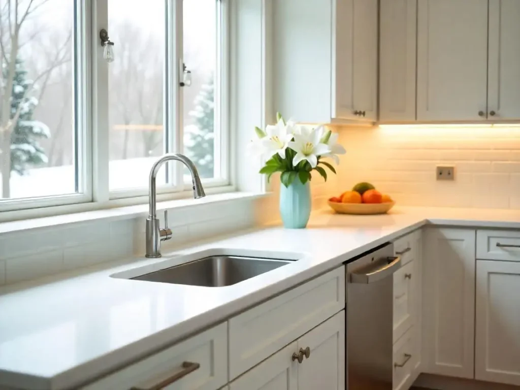 Backsplash tile sit on countertop