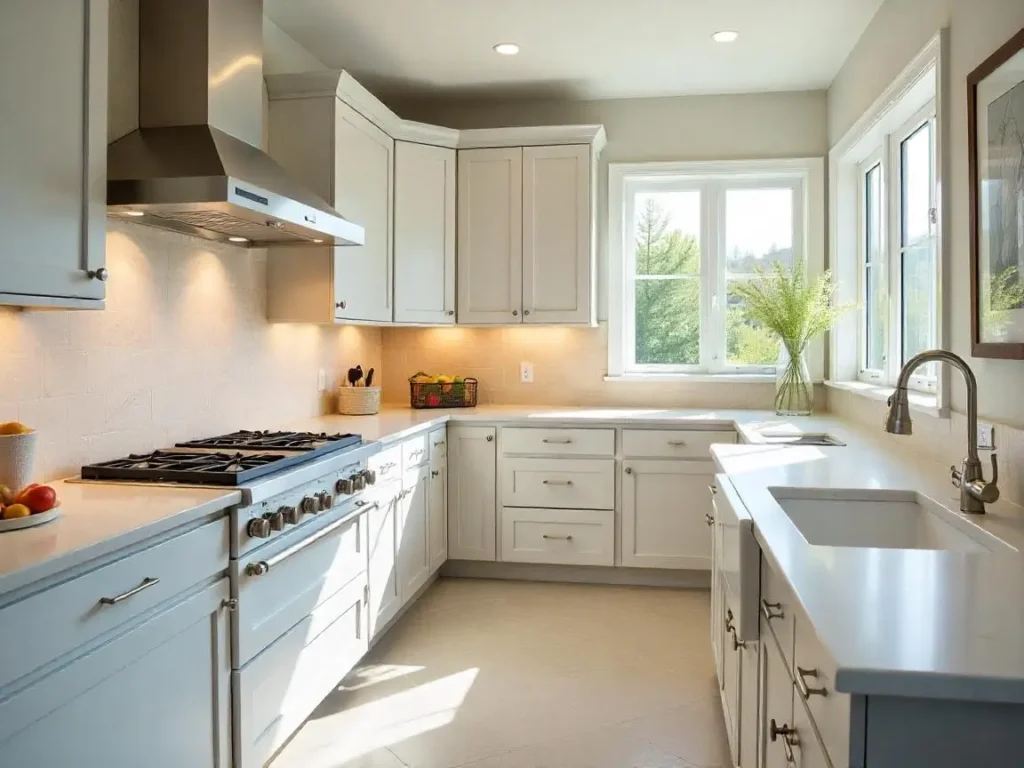 Backsplash tile with taj mahal quartzite
