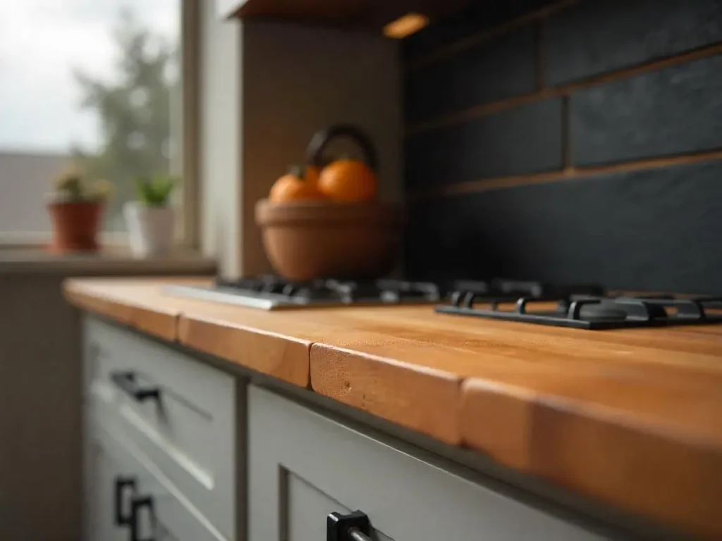 Caulking tile backsplash