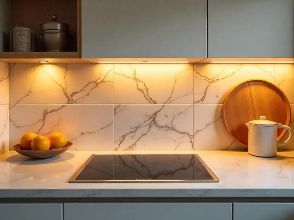 Putting up tile backsplash