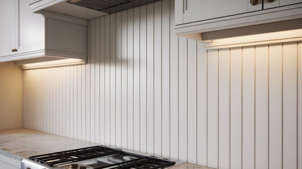 shiplap backsplash in kitchen