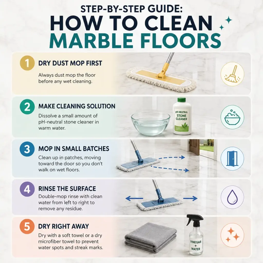Step-by-Step Guide: How to Clean Marble Floors
