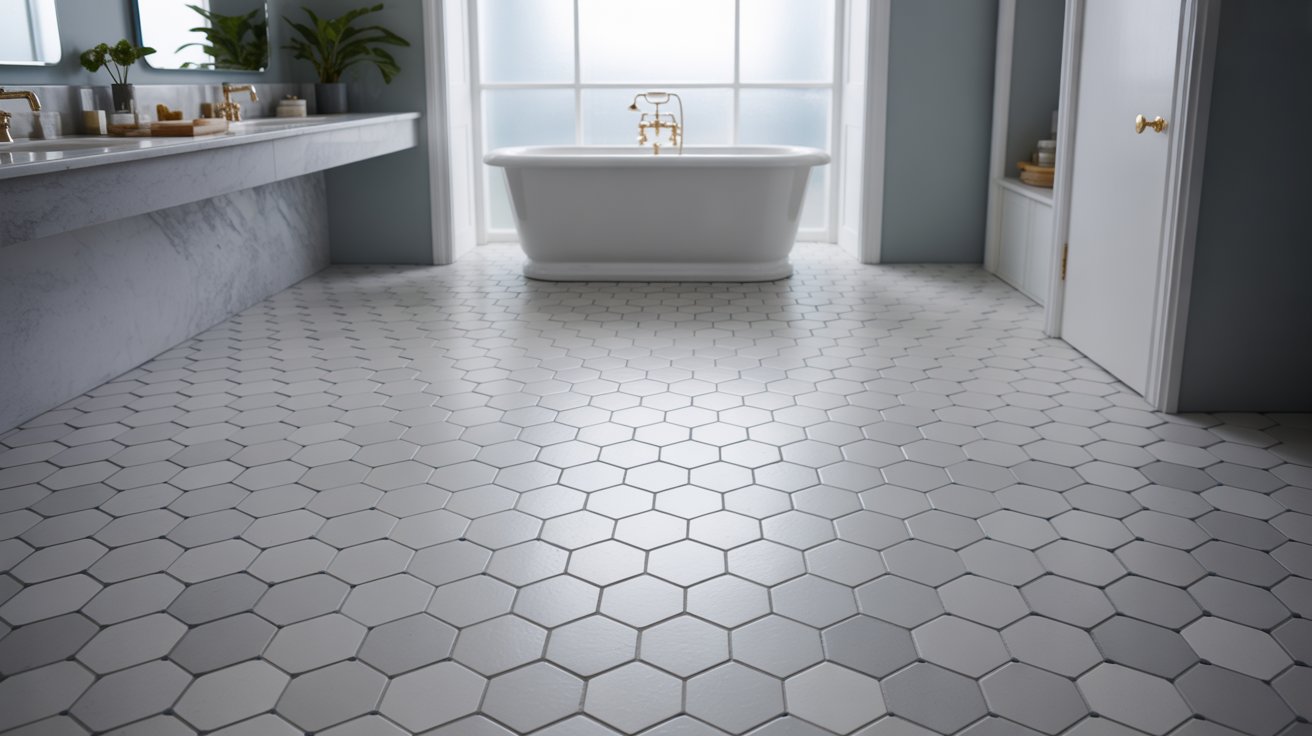 hexagon bathroom tile ideas