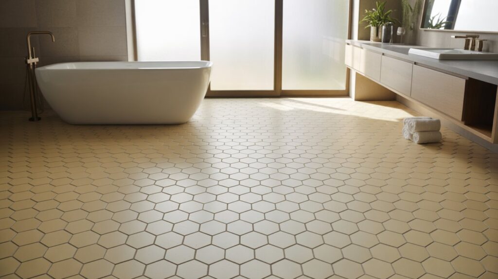 Bathrooms with Hexagon Tile Floors
