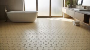 Bathrooms with Hexagon Tile Floors