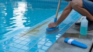 how to clean swimming pool tiles