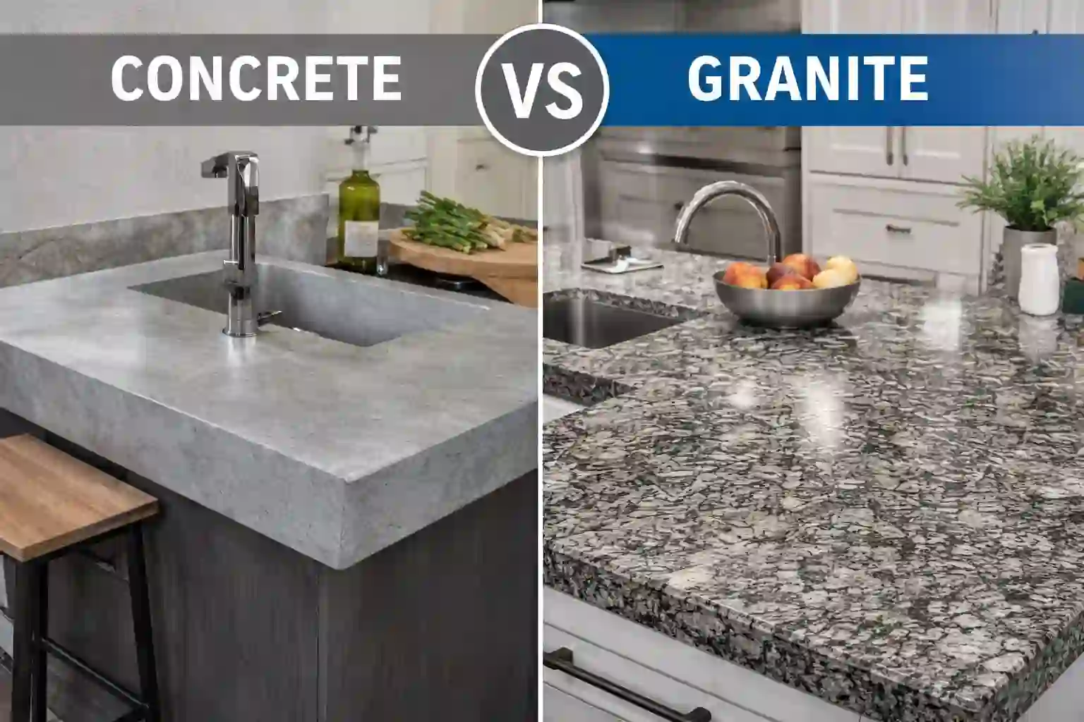 Concrete vs Granite Countertops
