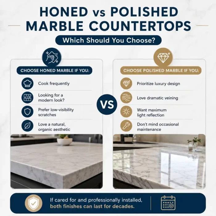 Honed vs Polished Marble Countertops: Which Should You Choose?
