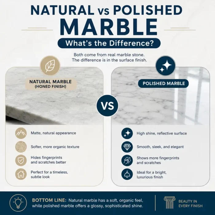 Natural vs Polished Marble: What's the Difference?