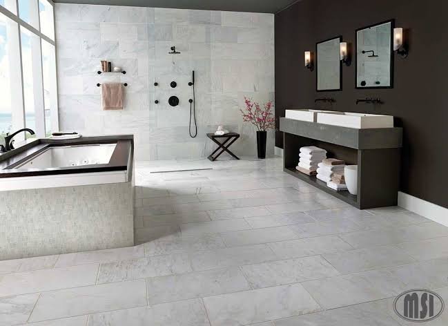 honed bathroom floor